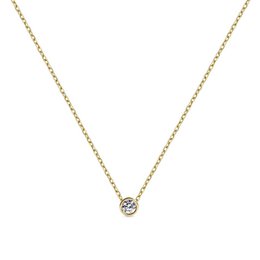  A delicate gold choker necklace featuring 0.10 carats of round brilliant cut diamonds in HSI2 clarity.
