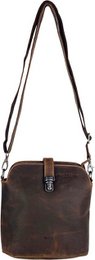 Cognac Buffalo Leder Crossbody -Tasche für Frauen - Umhängetasche mit Büchertaschenverschluss und Vintage -Look, perfekt für einen stilvollen und zeitlosen Look.