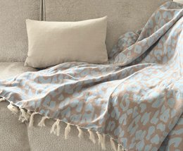 Plaid Throw Leopard - Karamelblå - 150x250cm