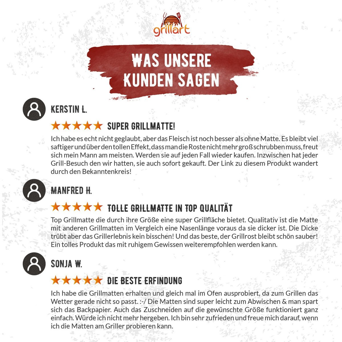 Set di 4 tappetini per barbecue premium