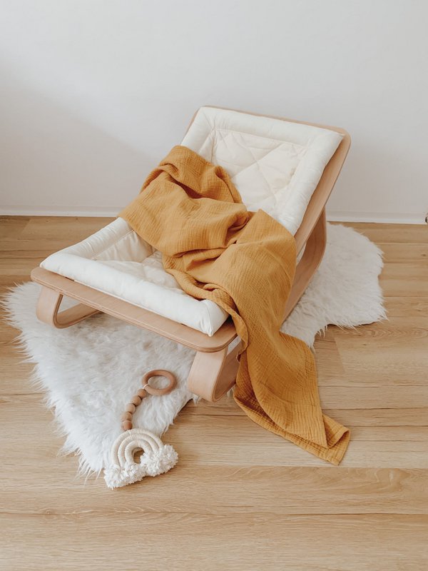 Manta muselina bebé "Ocre"