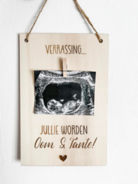 Aankondigingsbordje echo | Oom en Tante