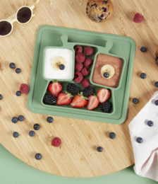 Non-slip silicone compartment plate
