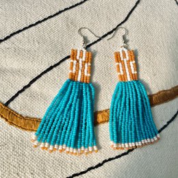 Folk, håndlavede øreringe - Fringe Terracotta
