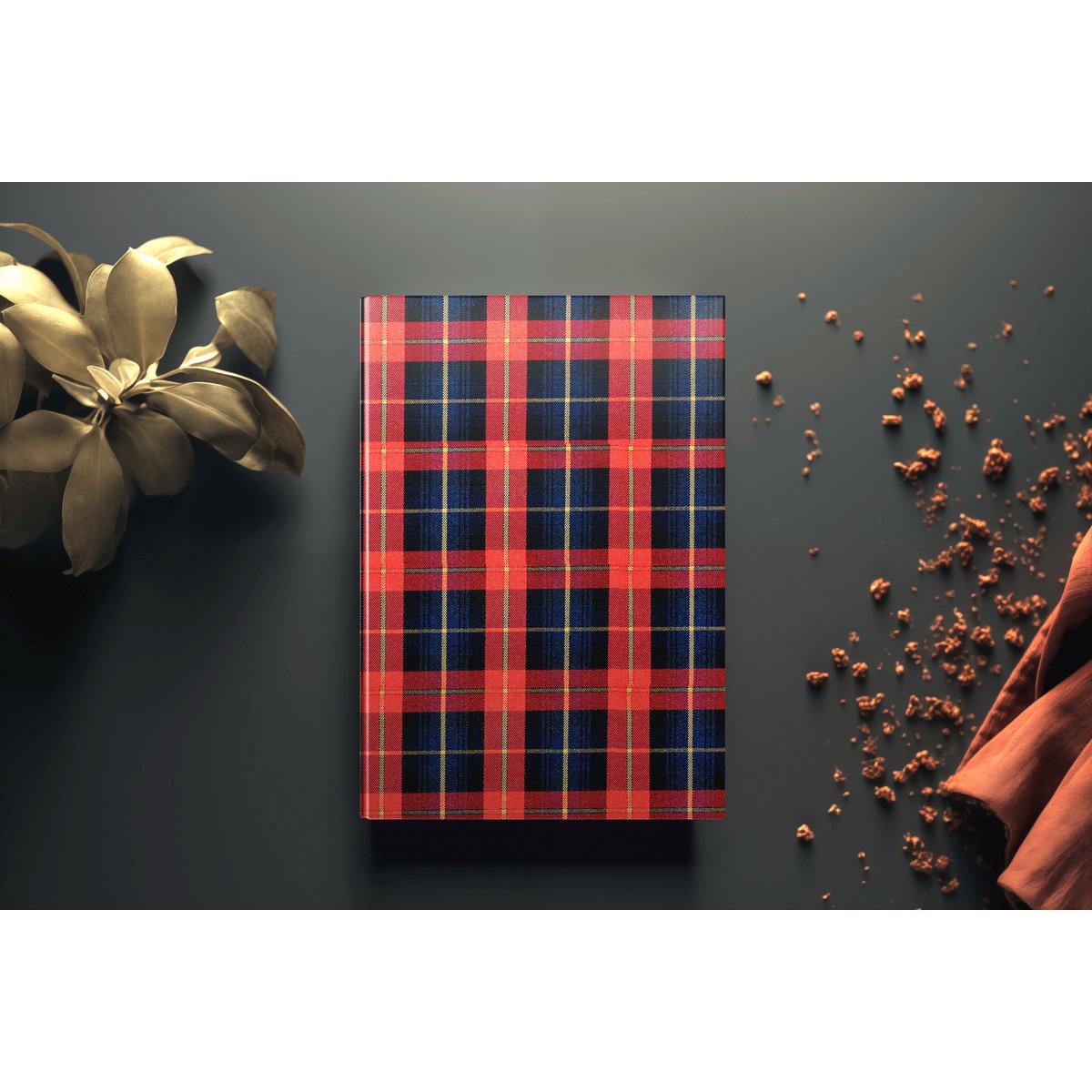 Cuaderno A5/A6 Tartan - CUADRADOS AZUL OSCURO/VERDE