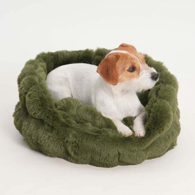 Hundekörbchen Nomi Kunstfell forest green