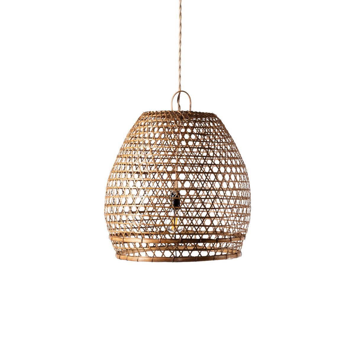 Mawar natural ratan roof pendant lamp.