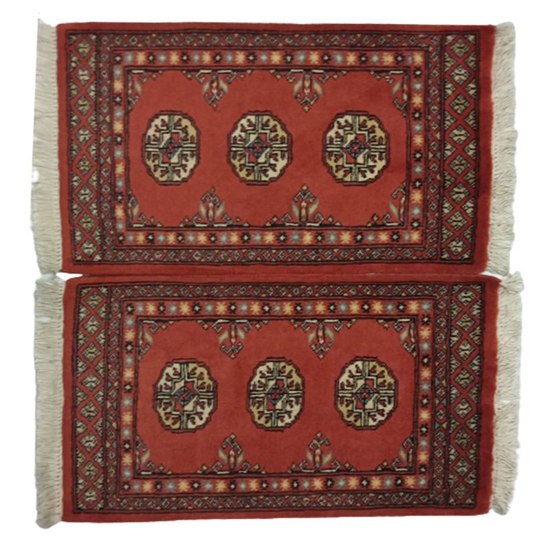Tapis de laine auburn vif noué à la main Bokhara