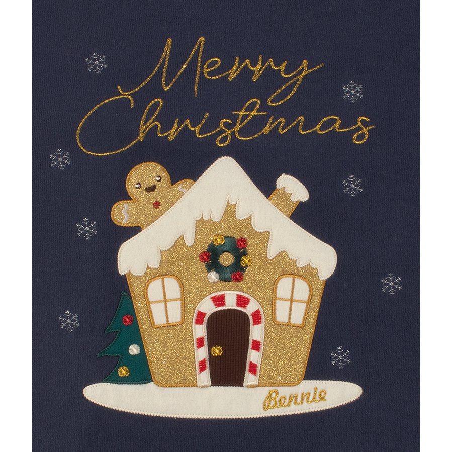 Adult Christmas Gingerbread House Embroidered Sweater