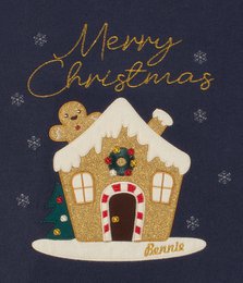 Adult Christmas Gingerbread House Embroidered Sweater