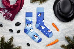 Calcetines de muñeco de nieve | Calcetines de invierno: calcetines casuales que no coinciden