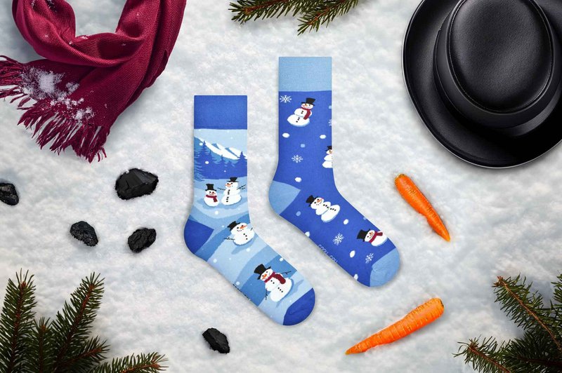 Calcetines de muñeco de nieve | Calcetines de invierno: calcetines casuales que no coinciden