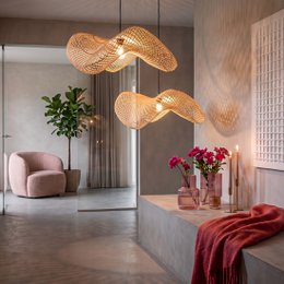 Wave hanging lamp natural large