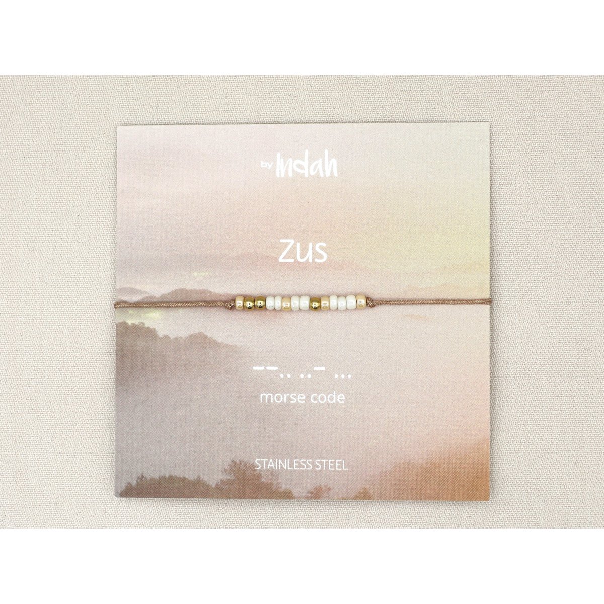 Morse code armband zus, roestvrij staal zilver of goud