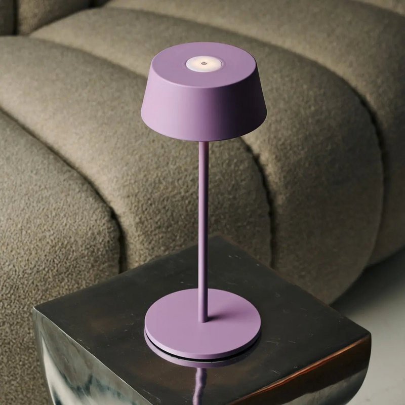 Lámpara de mesa recargable Hugo Violet Lila