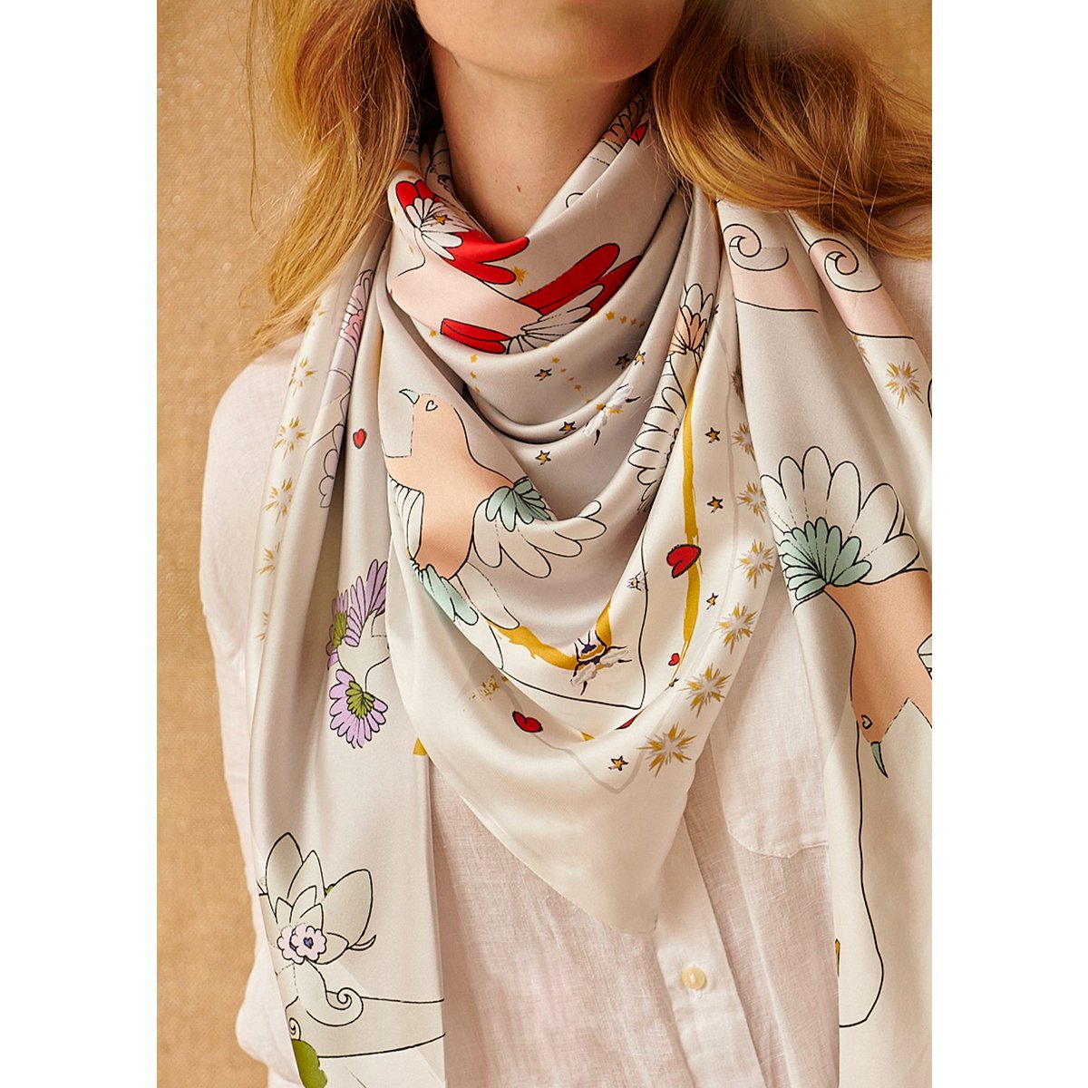 Foulard Triangle géant « Le paradis blanc »