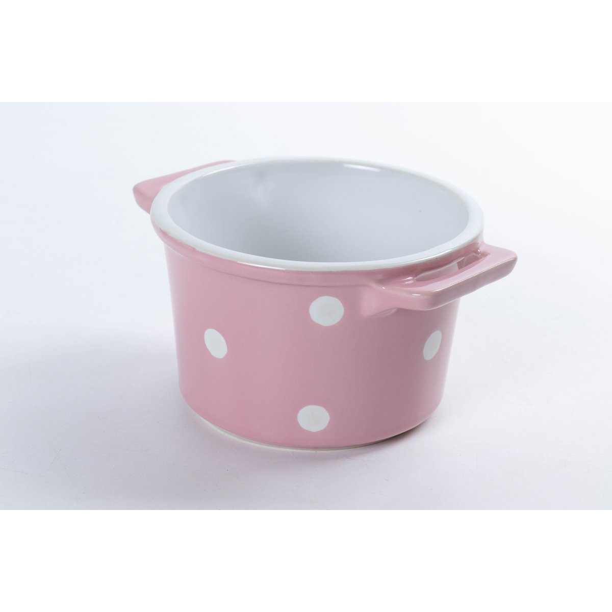 Ciotola per cereali rosa con manici e pois Isabelle Rose