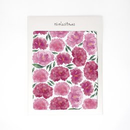 Vibrant pink peony flowers in a floral wallpaper pattern, perfect for adding a touch of nature and color to a kid's room.