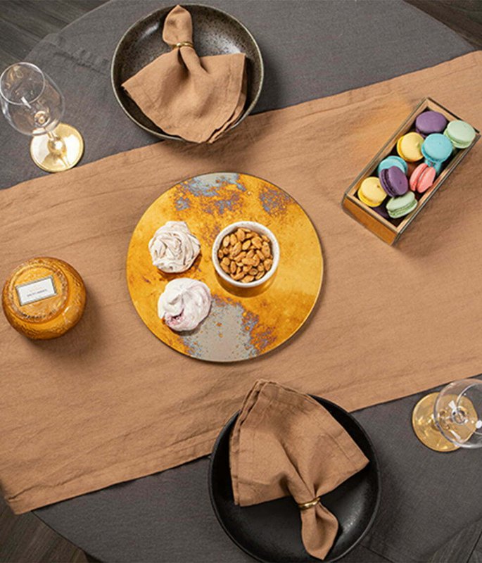 Linen table napkin Cinnamon
