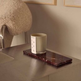 Marble tray rectangle S red 10x25cm