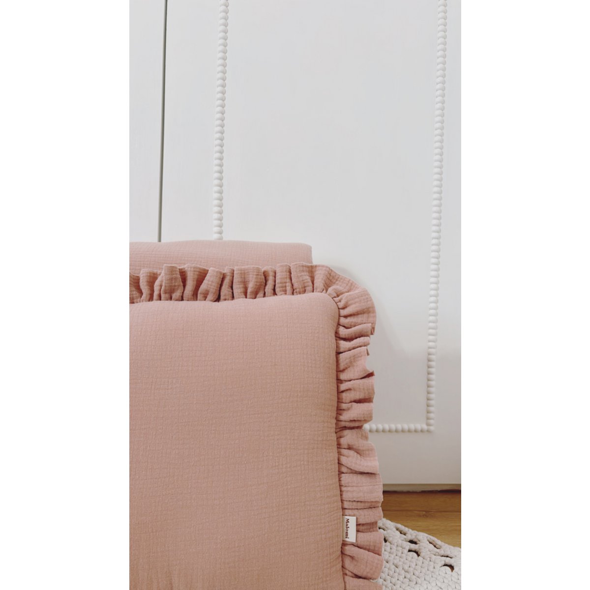 Musselin -Bettwäsche mit Füllrüschen rosa