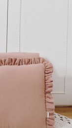 Musselin -Bettwäsche mit Füllrüschen rosa