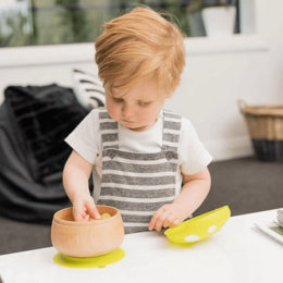 Haakaa Wood bowl with lid and suction cup