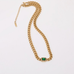 Rafal - Cuban Link Chain Halskæde Cz Crystal Choker