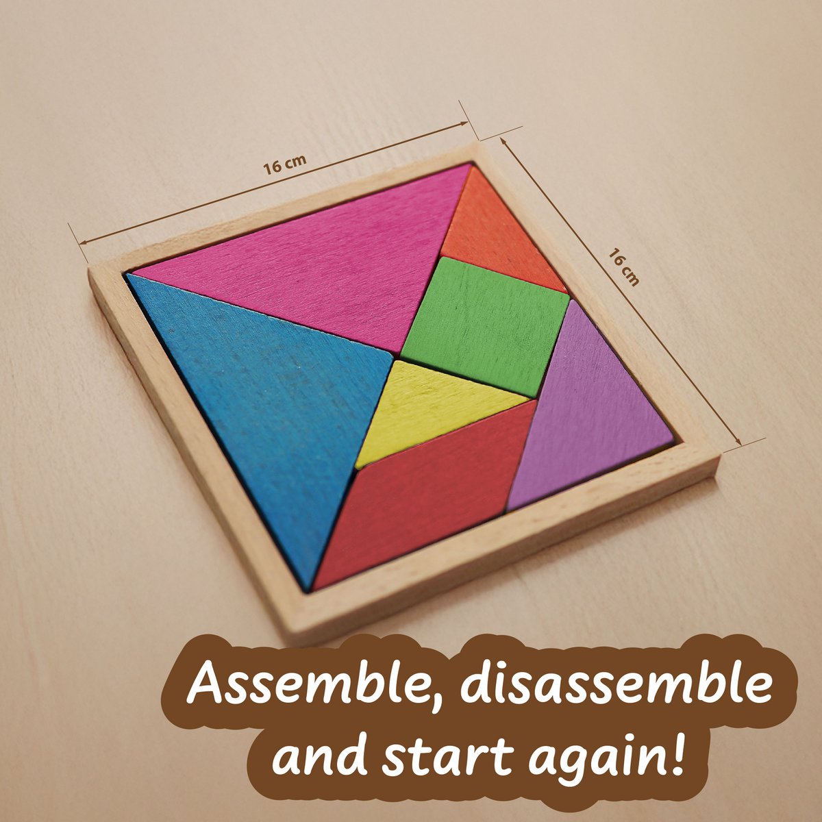 Tangram Wooden Toy for Kids (7 languages)
