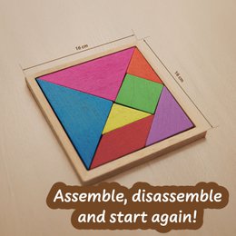Tangram trælegetøj til børn (7 sprog)