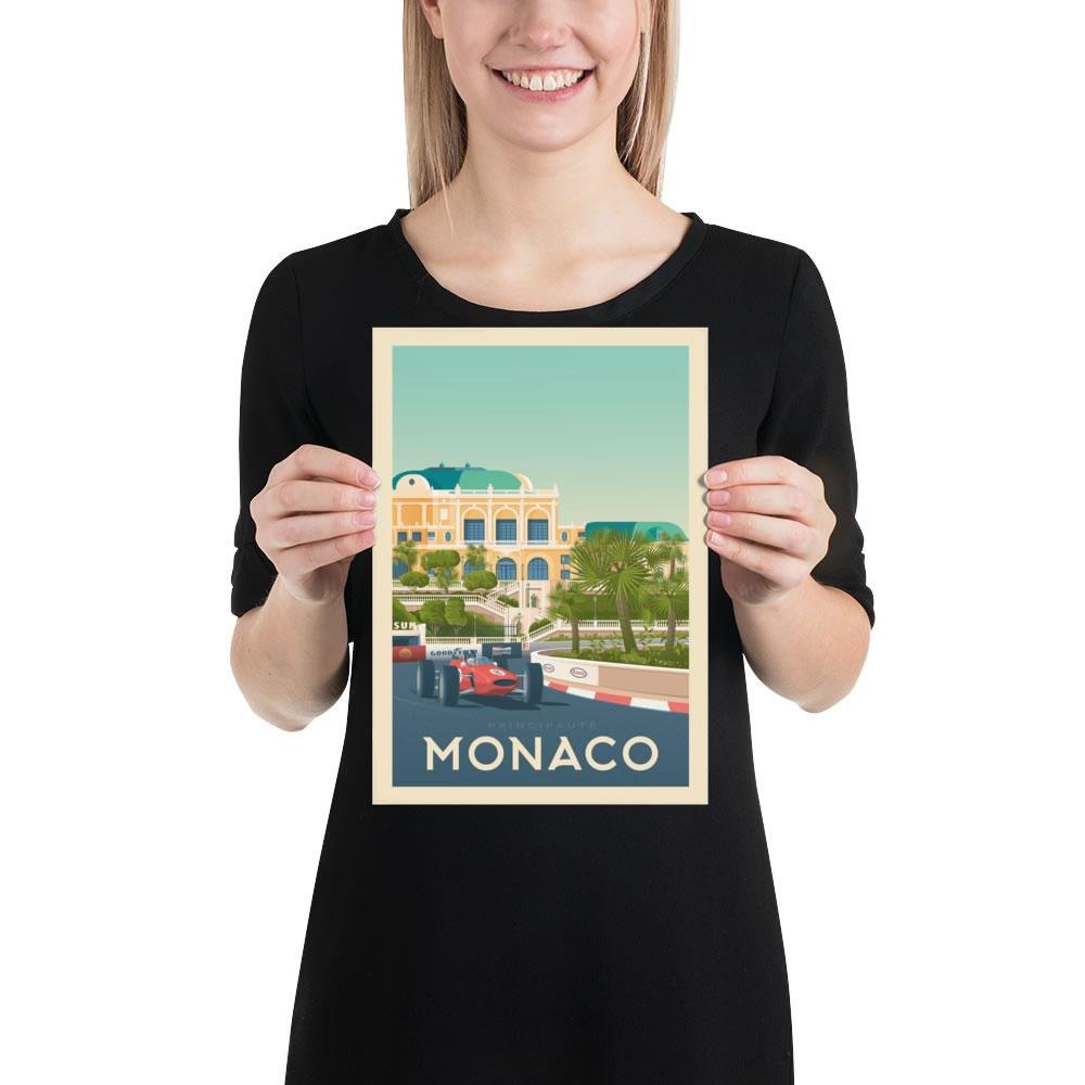 Monaco Vintage Poster | Plakatstadt Monaco Côte d'Azur Frankreich