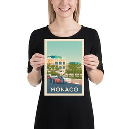 Monaco Vintage Poster | Poster City Monaco Côte d'Azur France