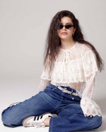 ESME | Slangetrykt læderbælte med struktureret spænde