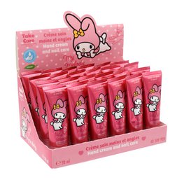  Hydrating and fragrant hand cream in a 30ml tube, featuring the popular character My Melody. The hand cream is designed to moisturize and soften the skin while providing a pleasant fragrance.