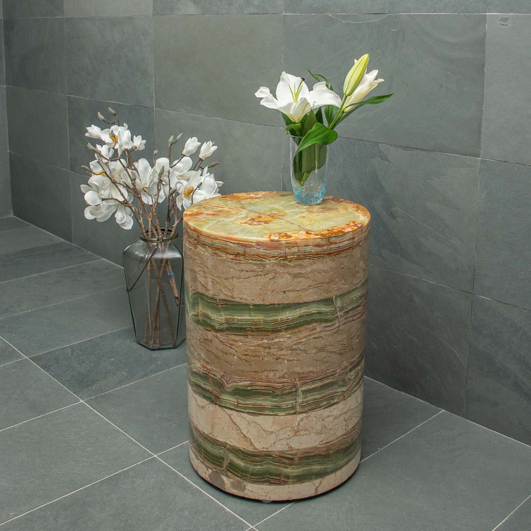 Mesa de centro Mármol beige y ónix verde