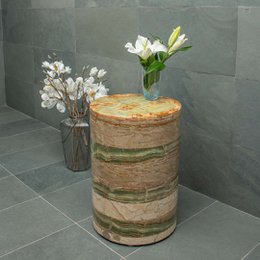 Mesa de centro Mármol beige y ónix verde