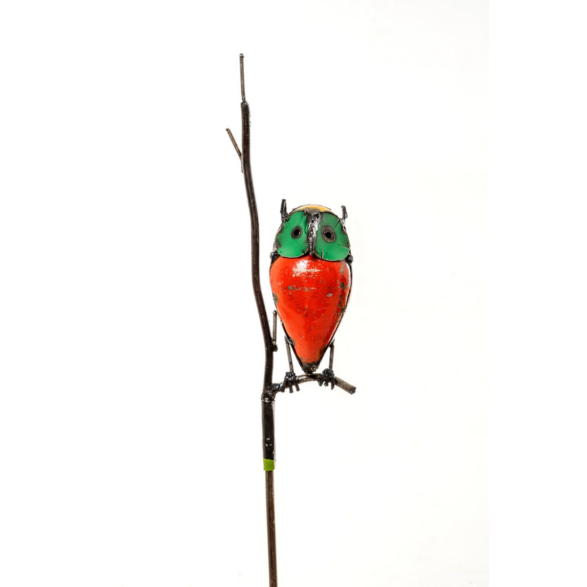 ZIMBA-ARTS CHOUETTE COLORÉE EN MÉTAL SUR BÂTON