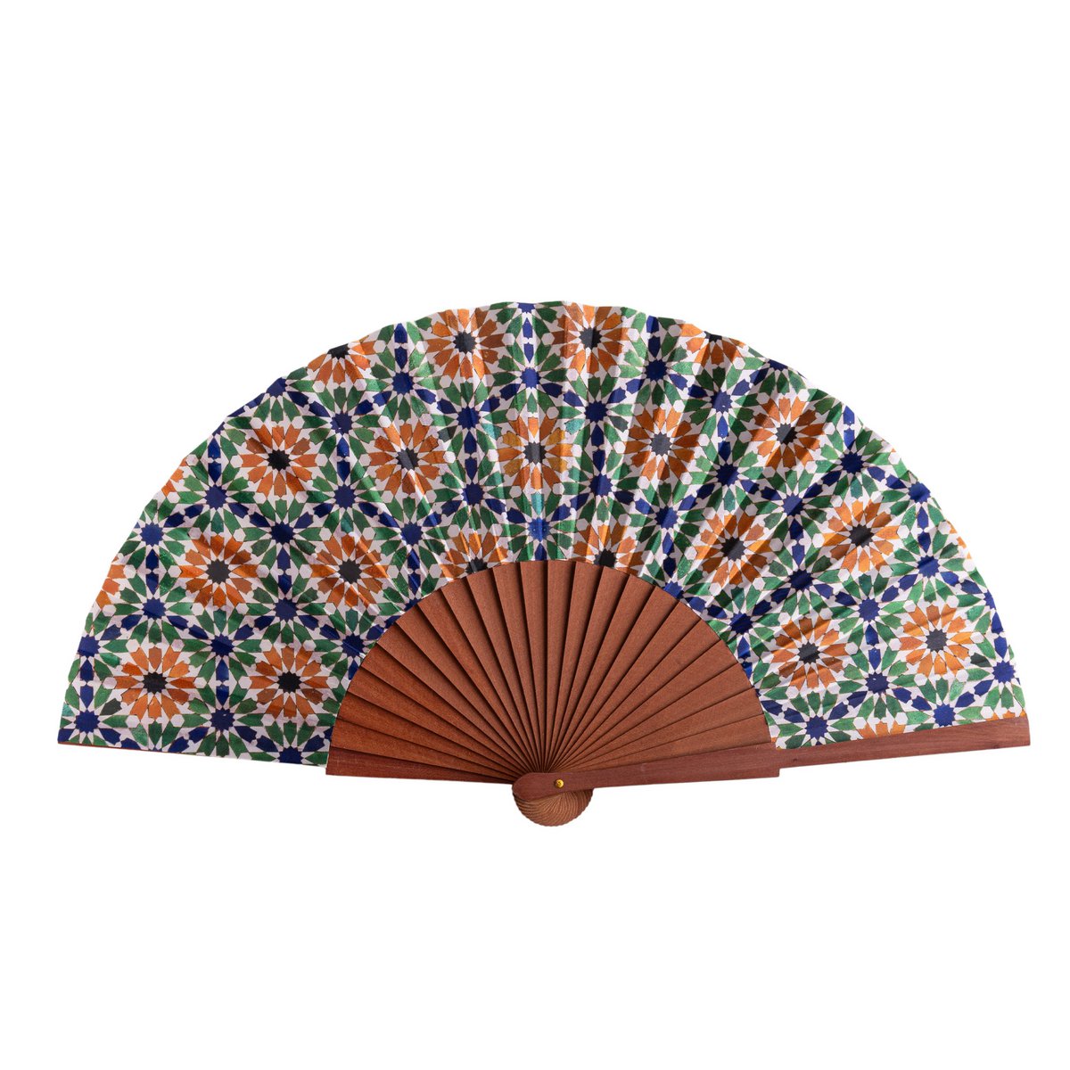 Eight-Point Star Satin Hand Fan Layl 23 cm