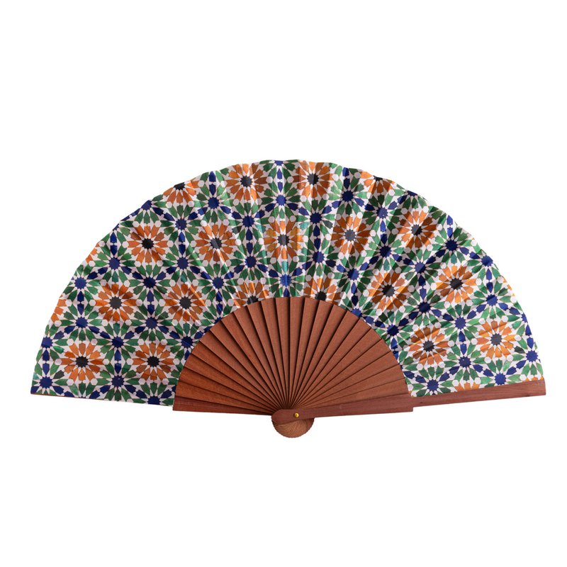 Eight-Point Star Satin Hand Fan Layl 23 cm