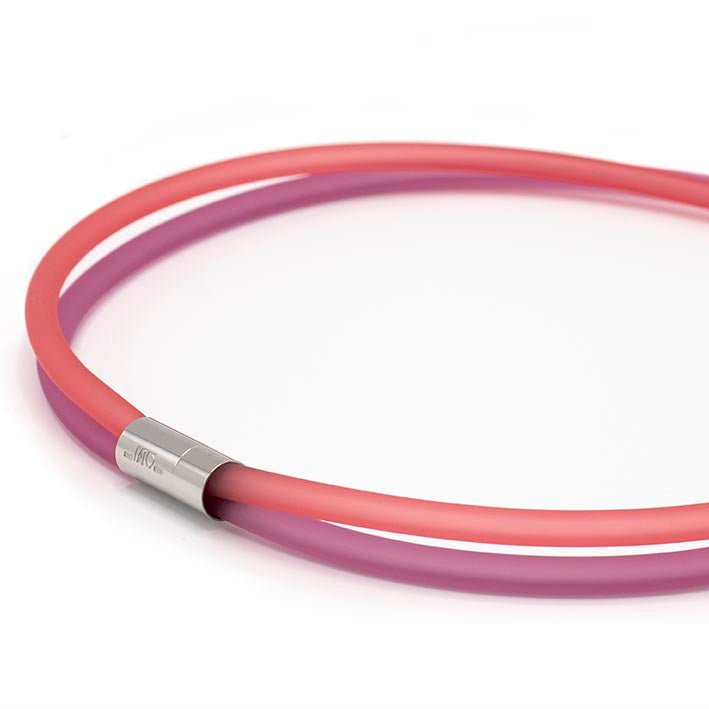 Cadena de goma, rosa/coral, 2 hilos