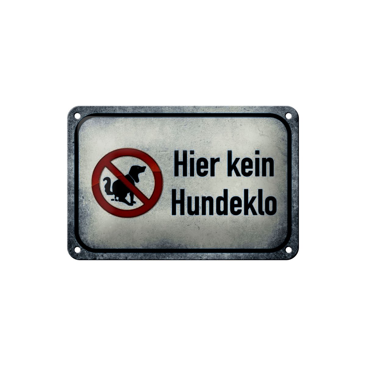 Tin sign note 18x12cm dog here no dog toilet decoration