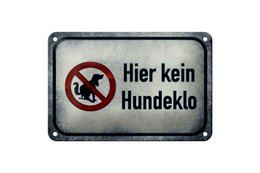 Tin sign note 18x12cm dog here no dog toilet decoration