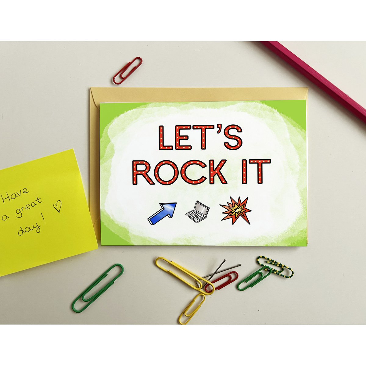 Motivational card - Lets rock it!