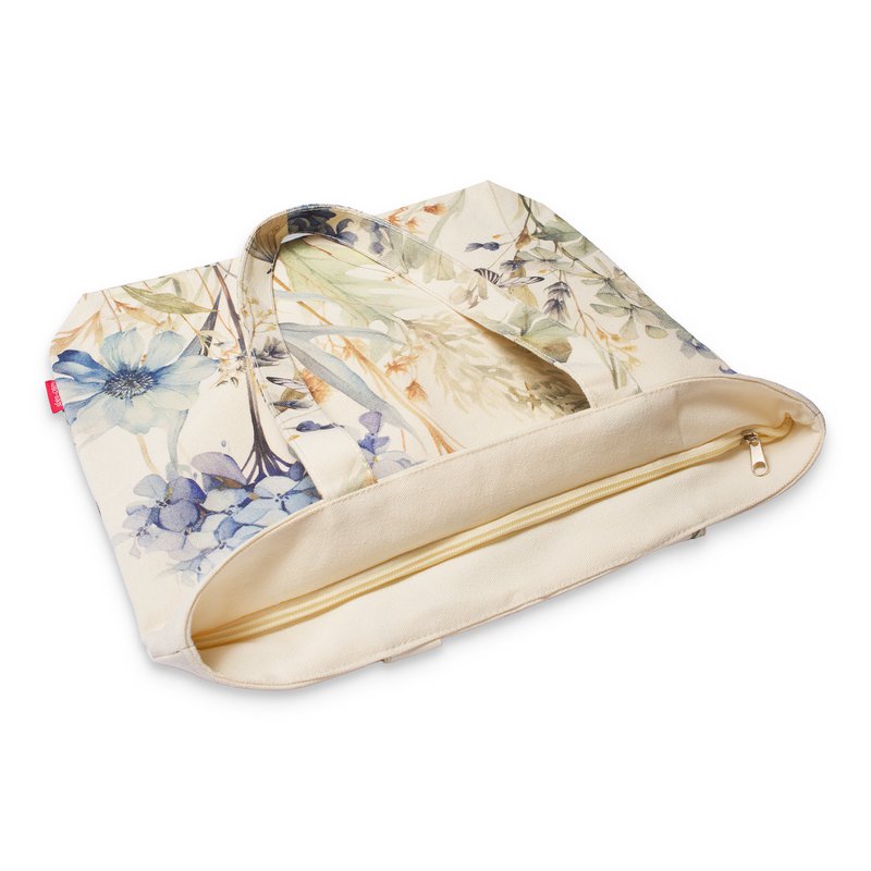 Canvas-Tasche mit Blumenmuster. Größe: 39 x 36 x 8,5