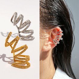 Polsino auricolare avvolgente con pavé geometrico