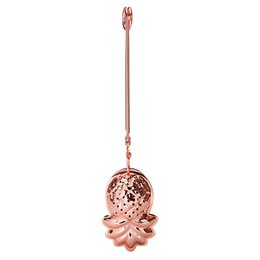 Tea tongs, tea filter, tea infuser "pineapple" rose gold