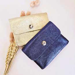 Mini cartera metalizada azul oscuro
