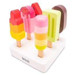 Eisspielset aus Holz mit Ständer, 6-teilig