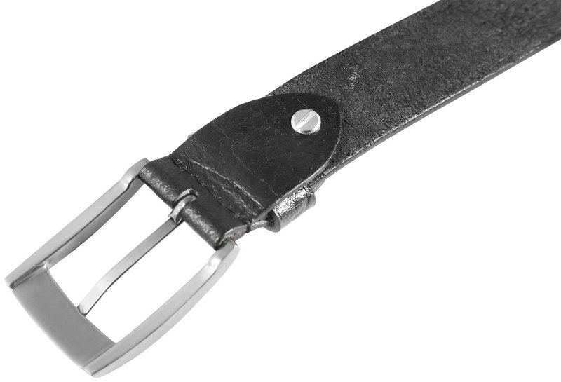 Leonardo Verrelli genuine leather belt, black, can be shortened, 140 cm