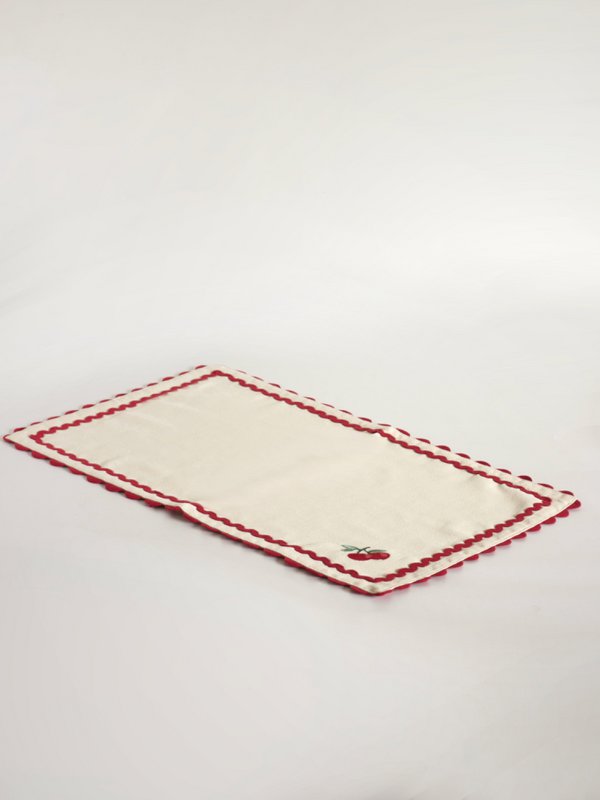 Tovagliette ricamate Cherry Crush - Set di 6